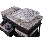 Casa si Gradina - Mobilier - Organizare si depozitare - Bancute - Banca cu  perna, 2 cosuri de rachita, maro inchis/bej/imprimeu, SEAT BENCH 3 - Infinity.ro