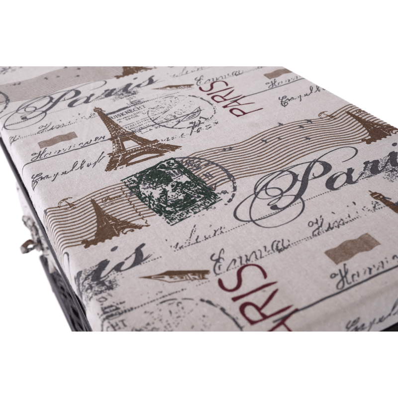 Casa si Gradina - Mobilier - Organizare si depozitare - Bancute - Banca cu  perna, 2 cosuri de rachita, maro inchis/bej/imprimeu, SEAT BENCH 3 - Infinity.ro