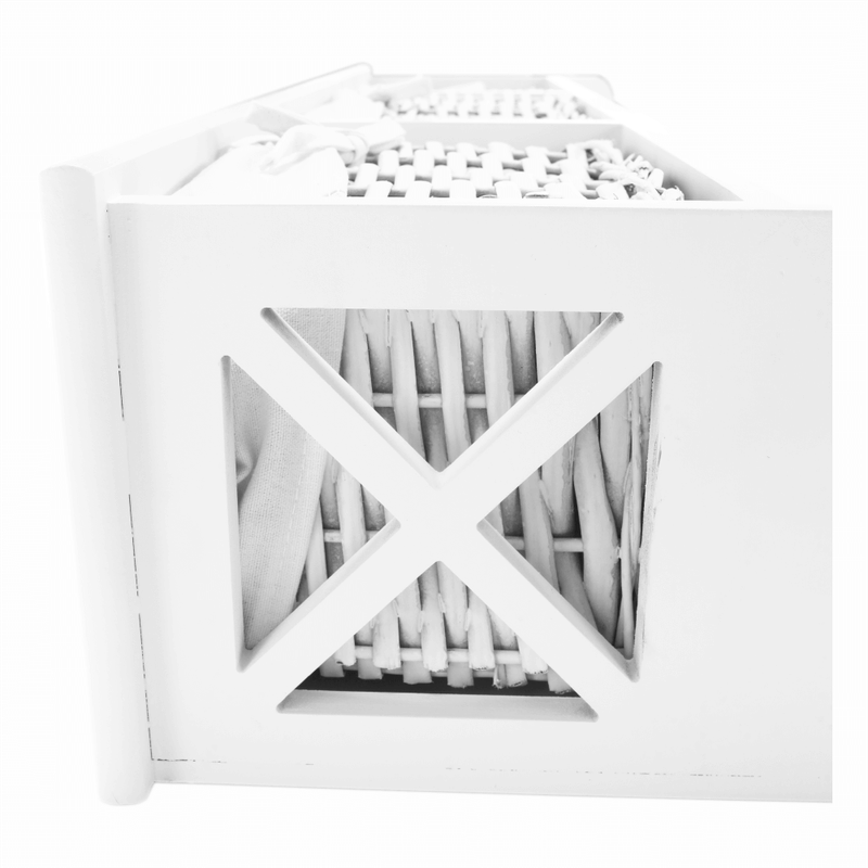 Casa si Gradina - Mobilier - Biblioteci si rafturi - Rafturi - Polita cu 3 cosuri, alb, RAFAELLO - Infinity.ro