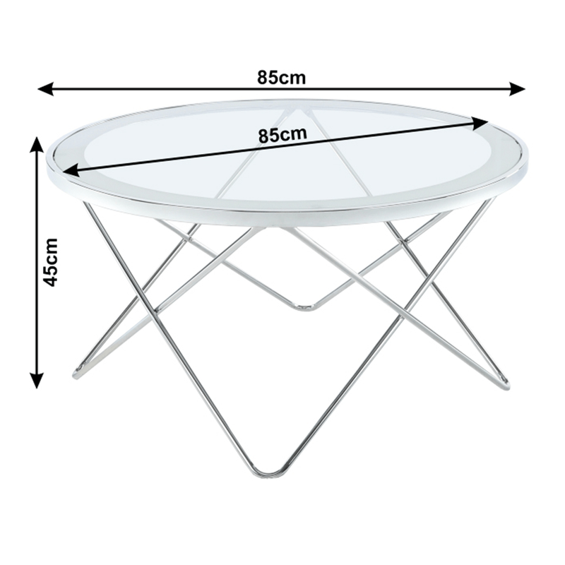 Casa si Gradina - Mobilier - Mese si birouri - Masute de cafea - Masuta de cafea, crom/sticla transparenta, LEONEL - Infinity.ro