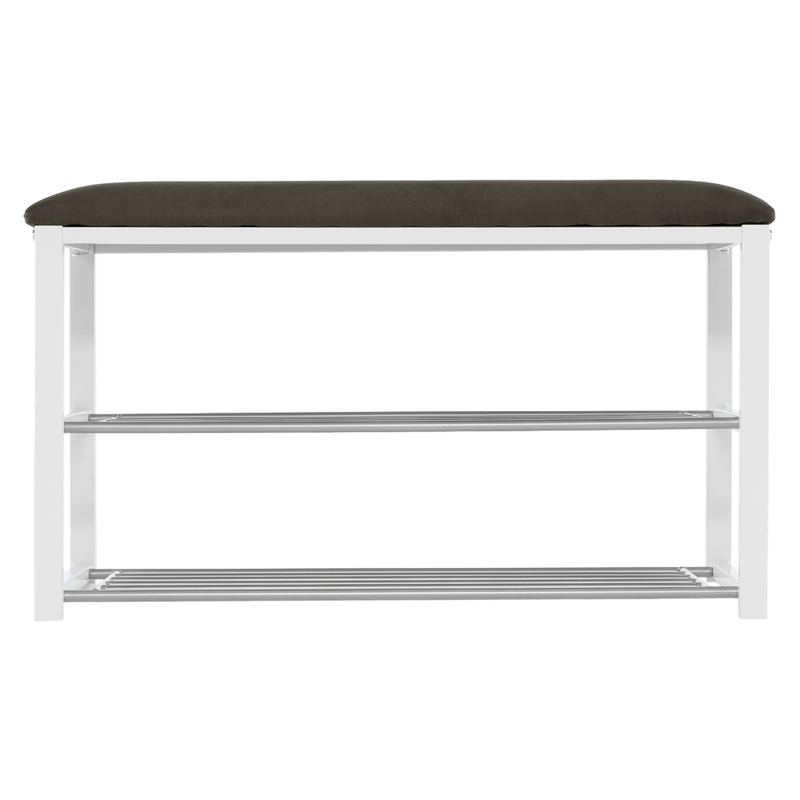 Casa si Gradina - Mobilier - Organizare si depozitare - Bancute - Banca cu rafturi pantofi, gri/alb, LANGELLA NEW - Infinity.ro