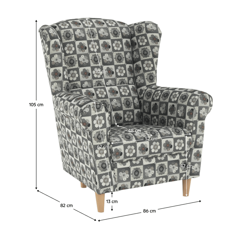 Casa si Gradina - Mobilier - Scaune si fotolii - Fotolii - Fotoliu, material textil in stilul patchwork N1, CHARLOT - Infinity.ro