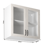 Casa si Gradina - Mobilier - Dulapuri si sifoniere - Dulapuri - Dulap superior cu vitrina, alb/pin nordic, ROYAL G80S - Infinity.ro