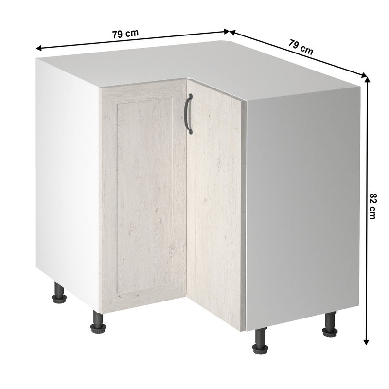 Casa si Gradina - Mobilier - Dulapuri si sifoniere - Dulapuri - Dulap inferior de colt, alb/pin nordic, dreapta, ROYAL D90N - Infinity.ro