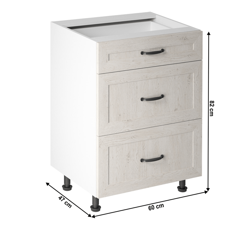 Casa si Gradina - Mobilier - Dulapuri si sifoniere - Dulapuri - Dulap cu sertare inferior, alb/pin nordic, ROYAL D60S3 - Infinity.ro