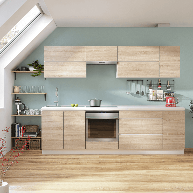 Casa si Gradina - Mobilier - Dulapuri si sifoniere - Dulapuri - Dulap inferior cu 3 sertare, stejar sonoma/alb, LINE D60S3 - Infinity.ro