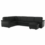 Casa si Gradina - Mobilier - Canapele si coltare - Coltare - Coltar in forma de U, piele ecologica neagra, model dreapta, BITER U - Infinity.ro