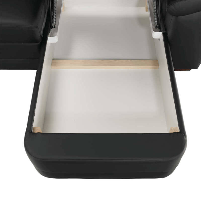 Casa si Gradina - Mobilier - Canapele si coltare - Coltare - Coltar in forma de U, piele ecologica neagra, model dreapta, BITER U - Infinity.ro