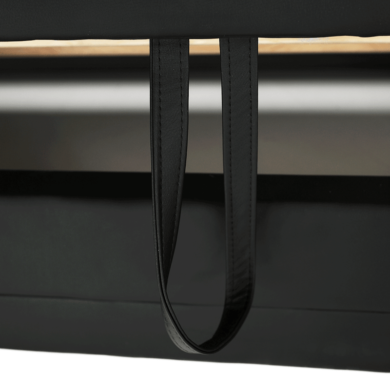 Casa si Gradina - Mobilier - Canapele si coltare - Coltare - Coltar in forma de U, piele ecologica neagra, model dreapta, BITER U - Infinity.ro