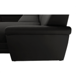 Casa si Gradina - Mobilier - Canapele si coltare - Coltare - Coltar in forma de U, piele ecologica neagra, model dreapta, BITER U - Infinity.ro