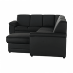 Casa si Gradina - Mobilier - Canapele si coltare - Coltare - Coltar in forma de U, piele ecologica neagra, model dreapta, BITER U - Infinity.ro