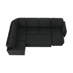 Casa si Gradina - Mobilier - Canapele si coltare - Coltare - Coltar in forma de U, piele ecologica neagra, model dreapta, BITER U - Infinity.ro