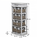 Casa si Gradina - Mobilier - Comode si corpuri - Comode - Comoda, 4 cosuri, gri/alb, MANON 4 - Infinity.ro