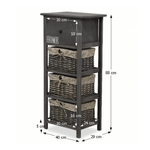 Casa si Gradina - Mobilier - Comode si corpuri - Comode - Comoda, 3 cosuri, 1 sertar, gri maroniu, DARKIE 3 - Infinity.ro