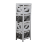 Casa si Gradina - Mobilier - Comode si corpuri - Comode - Comoda 4 cosuri, alb/gri, BIBI 4 - Infinity.ro