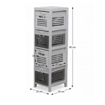 Casa si Gradina - Mobilier - Comode si corpuri - Comode - Comoda 4 cosuri, alb/gri, BIBI 4 - Infinity.ro