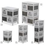 Casa si Gradina - Mobilier - Comode si corpuri - Comode - Comoda 4 cosuri, alb/gri, BIBI 4 - Infinity.ro