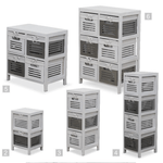 Casa si Gradina - Mobilier - Comode si corpuri - Comode - Comoda 3 cosuri, alb/gri, BIBI 3 - Infinity.ro