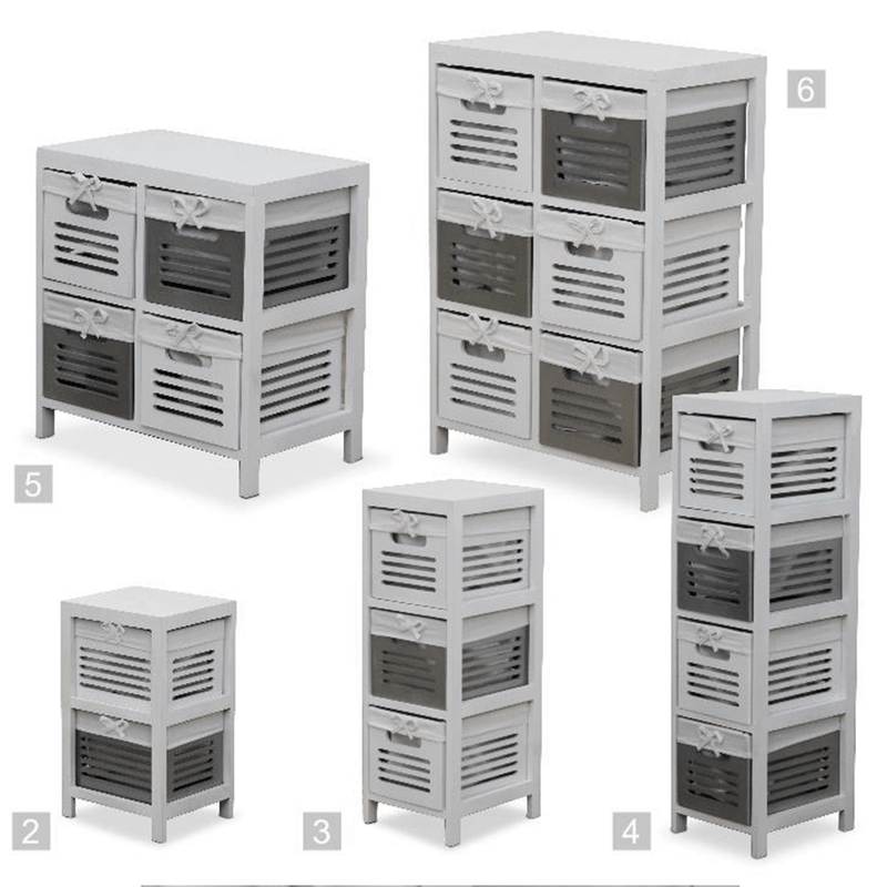 Casa si Gradina - Mobilier - Comode si corpuri - Comode - Comoda 3 cosuri, alb/gri, BIBI 3 - Infinity.ro