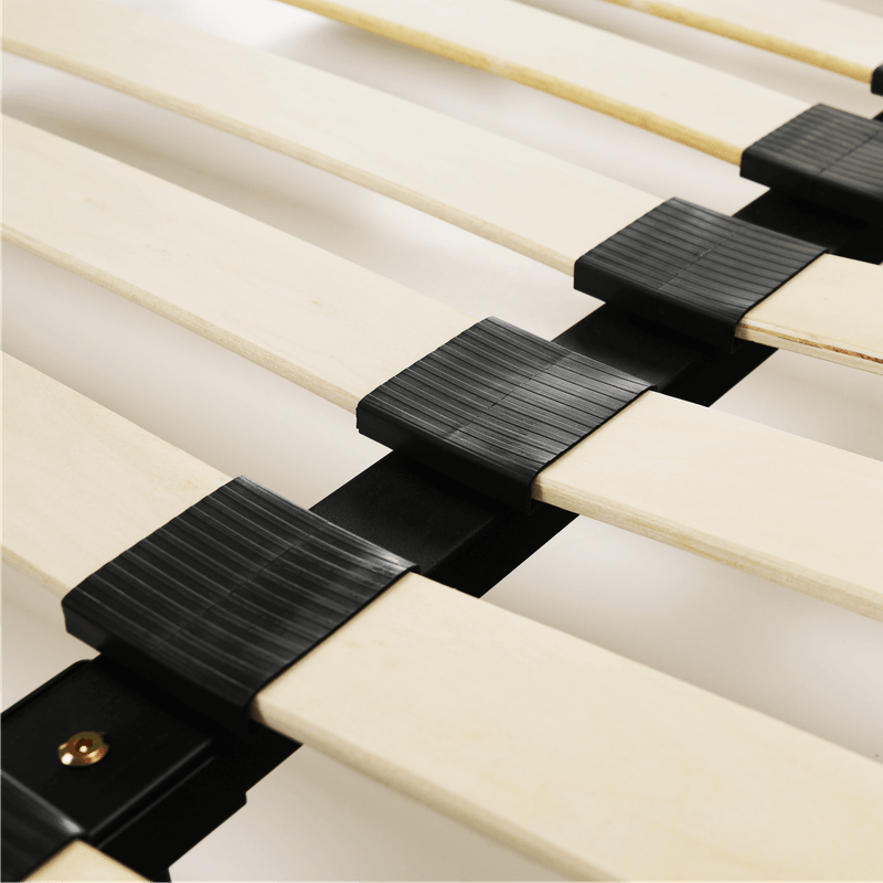 Casa si Gradina - Mobilier - Paturi si accesorii - Paturi - Pat matrimonial cu somiera, 160x200, piele eco alba, MIKEL - Infinity.ro