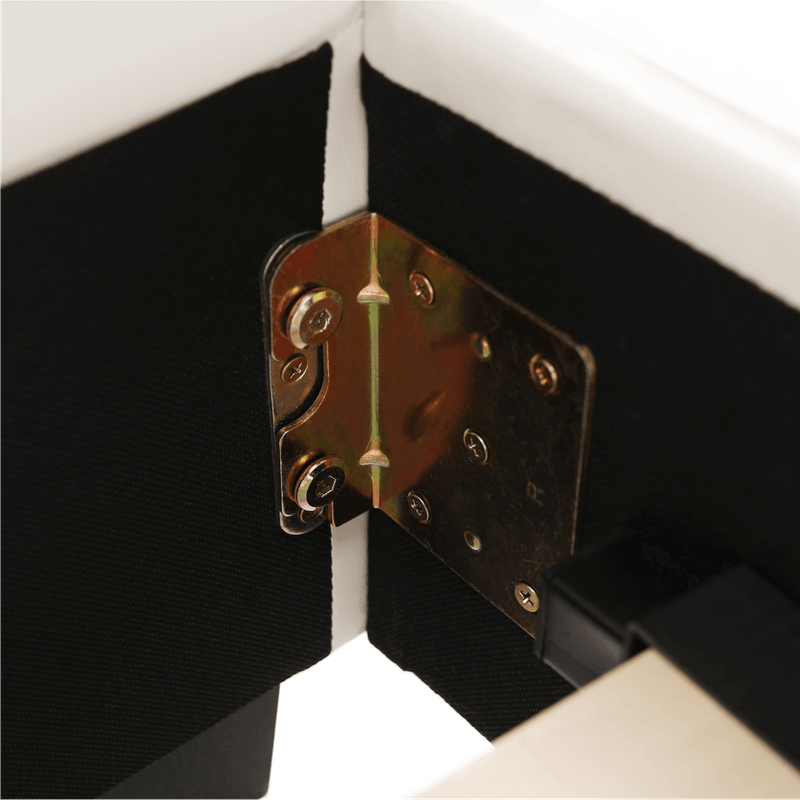 Casa si Gradina - Mobilier - Paturi si accesorii - Paturi - Pat matrimonial cu somiera, 160x200, piele eco alba, MIKEL - Infinity.ro