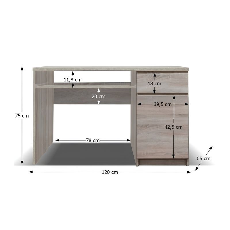 Casa si Gradina - Mobilier - Mese si birouri - Birouri - Masa PC, stejar sonoma, PANAMA typ 10 - Infinity.ro