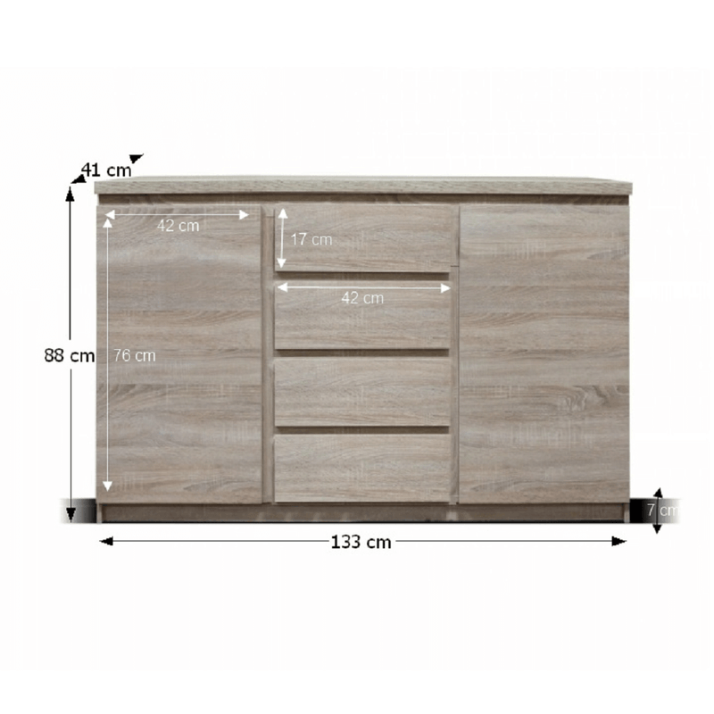 Casa si Gradina - Mobilier - Comode si corpuri - Comode - Comoda,  stejar sonoma, PANAMA typ 08 - Infinity.ro