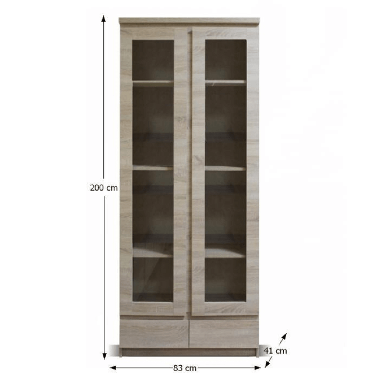 Casa si Gradina - Mobilier - Dulapuri si sifoniere - Dulapuri - Vitrina 2D2S, stejar sonoma, PANAMA Typ 03 - Infinity.ro