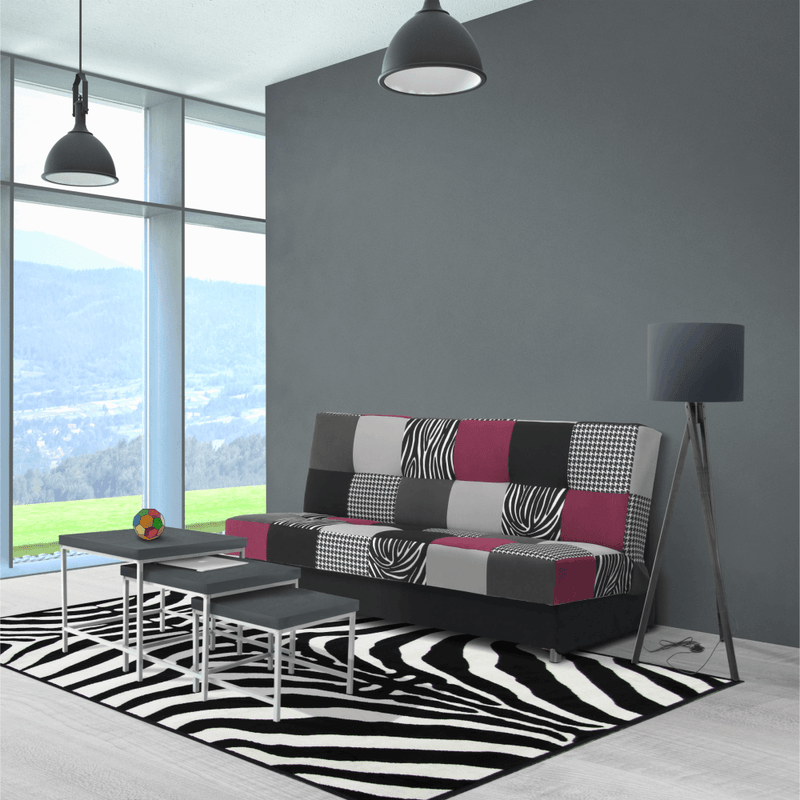 Casa si Gradina - Mobilier - Canapele si coltare - Canapele - Canapea, textil roz/gri/neagra, ALABAMA - Infinity.ro