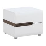 Casa si Gradina - Mobilier - Comode si corpuri - Noptiere - Noptiera, alba extra luciu ridicat HG/stejar sonoma truflu inchis, LYNATET TYP 96 - Infinity.ro