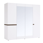 Casa si Gradina - Mobilier - Dulapuri si sifoniere - Dulapuri - Dulap, alb extra luciu ridicat HG/stejar sonoma truflu inchis, LYNATET TYP 23 - Infinity.ro