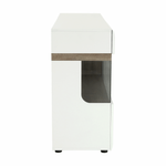 Casa si Gradina - Mobilier - Comode si corpuri - Comode - Comoda, alba stralucitoare HG/stejar sonoma inchis, LYNATET TYP 42 - Infinity.ro