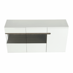 Casa si Gradina - Mobilier - Comode si corpuri - Comode - Comoda, alba stralucitoare HG/stejar sonoma inchis, LYNATET TYP 42 - Infinity.ro