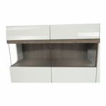 Casa si Gradina - Mobilier - Comode si corpuri - Comode - Comoda, alba stralucitoare HG/stejar sonoma inchis, LYNATET TYP 42 - Infinity.ro