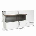 Casa si Gradina - Mobilier - Comode si corpuri - Comode - Comoda, alba stralucitoare HG/stejar sonoma inchis, LYNATET TYP 42 - Infinity.ro