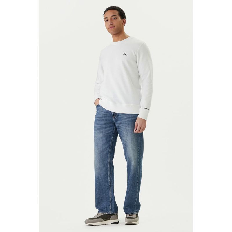 Fashion, accesorii si bijuterii - Barbati - Imbracaminte - Tricouri si bluze barbati - Bluza barbati Calvin Klein jeans  J30J314536 L INTL Alb - Infinity.ro