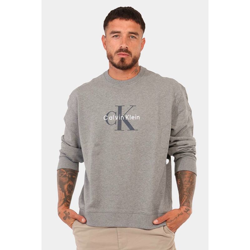 Fashion, accesorii si bijuterii - Barbati - Imbracaminte - Tricouri si bluze barbati - Bluza barbati Calvin Klein Jeans LV04RD242G S INTL Gri - Infinity.ro