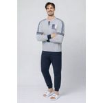 Fashion, accesorii si bijuterii - Barbati - Lenjerie si pijamale barbati - Pijamale barbati - Pijama barbati Lotto LP1224, set 2 piese, bumbac Gri M INTL - Infinity.ro