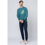 Fashion, accesorii si bijuterii - Barbati - Lenjerie si pijamale barbati - Pijamale barbati - Pijama barbati Lotto LP1223, set 2 piese, bumbac S INTL Verde - Infinity.ro