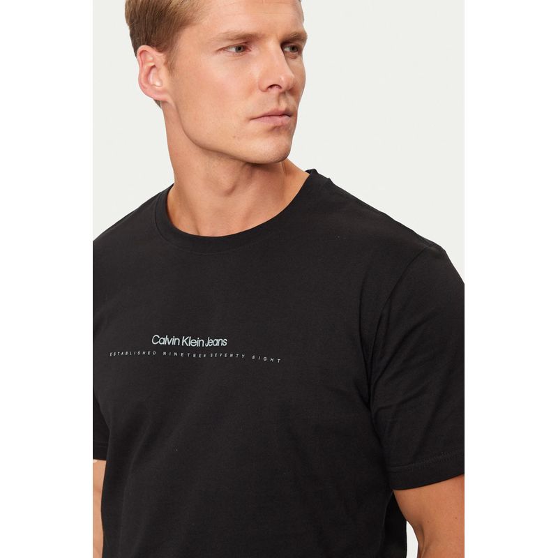 Fashion, accesorii si bijuterii - Barbati - Imbracaminte - Tricouri si bluze barbati - Tricou barbati Calvin Klein Jeans J30J327075 S INTL Negru - Infinity.ro