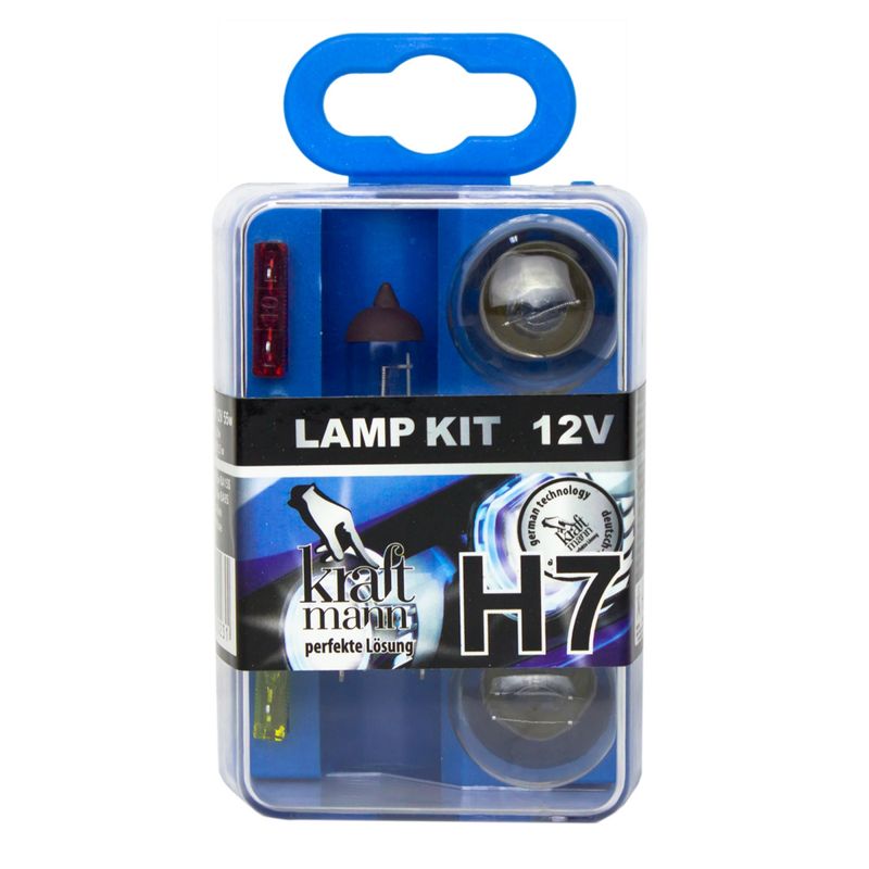 Auto si Moto - Electrice auto - Iluminare si semnalizare - Becuri auto - Set becuri si sigurante auto Kraftmann , H7, 12 V - Infinity.ro