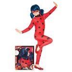 Jucarii, Copii si Bebe - Jucarii si jocuri - Jucarii de rol - Masti si costume copii - Set costum Buburuza Miraculoasa cu masca si peruca pentru fete - Ladybug 3-4 ani 98-104 cm - Infinity.ro