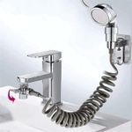 Casa si Gradina - Sanitare - Cazi si cabine de dus - Coloane si seturi de dus - Set Para de dus cu presiune ridicata, Extensie robinet, Furtun flexibil spiralat, Robinet pt comutare si Suport perete - Infinity.ro