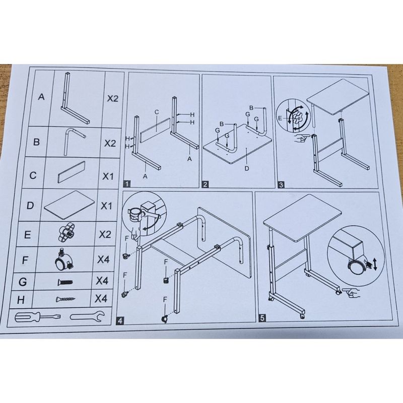 Casa si Gradina - Mobilier - Mese si birouri - Mese living - Masa Universala, Inaltime Reglabila, Cu Roti Blocabile, Ideal pt Laptop, Scris, Servit Mancarea, 60x40 cm, Alba - Infinity.ro