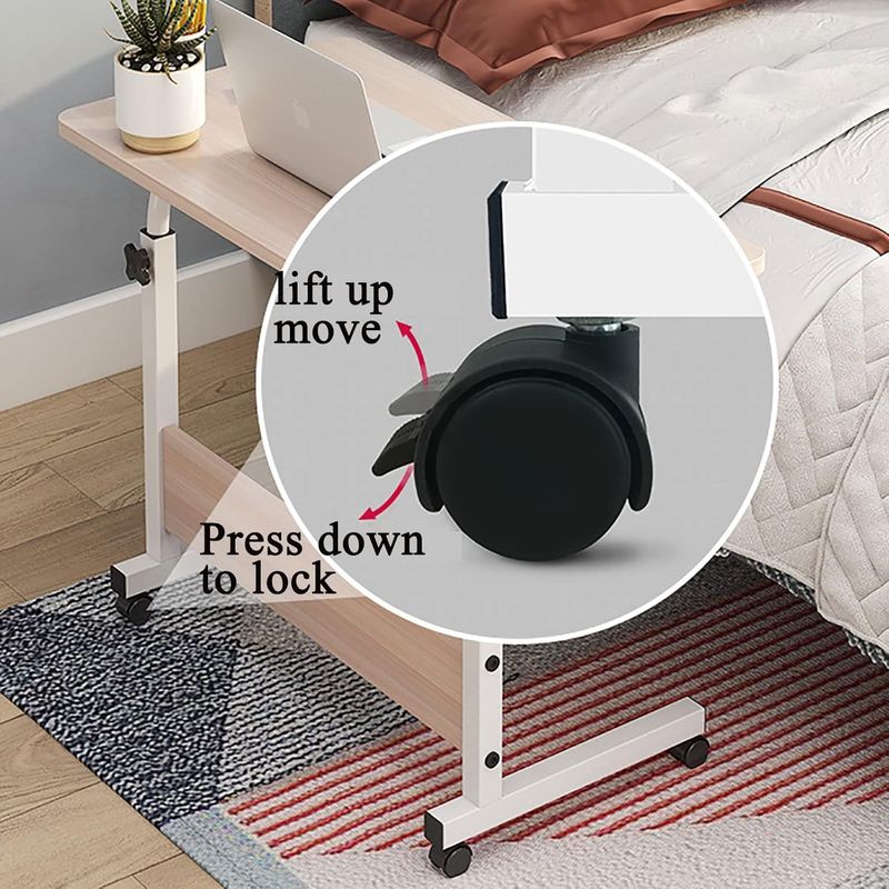 Casa si Gradina - Mobilier - Mese si birouri - Mese living - Masa Universala, Inaltime Reglabila, Cu Roti Blocabile, Ideal pt Laptop, Scris, Servit Mancarea, 60x40 cm, Neagra - Infinity.ro