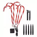 Casa si Gradina - Corpuri si surse de iluminat - Iluminat exterior - Instalatii luminoase exterior - Set 5 Acadele Decorative Luminoase cu incarcare Solara pentru Craciun, exterior, 38 cm - Infinity.ro