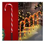 Casa si Gradina - Corpuri si surse de iluminat - Iluminat exterior - Instalatii luminoase exterior - Set 5 Acadele Decorative Luminoase cu incarcare Solara pentru Craciun, exterior, 38 cm - Infinity.ro