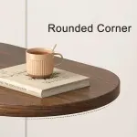 Casa si Gradina - Mobilier - Mese si birouri - Masute de cafea - Masuta de Cafea cu Picior pentru pat/canapea, Negru cu Wenge, Ovala, Lemn cu Metal, 40 x 28 x 55.5 cm - Infinity.ro