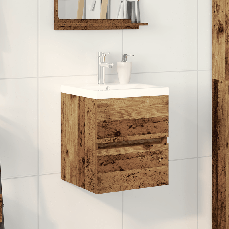 Casa si Gradina - Mobilier - Mobilier baie - Comode baie - Cabinet Chiuveta cu Chiuveta Inclusa Stejar Negru Lemn Ingineresc - Infinity.ro