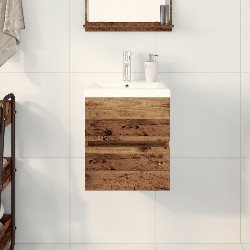 Casa si Gradina - Mobilier - Mobilier baie - Comode baie - Cabinet Chiuveta cu Chiuveta Inclusa Stejar Negru Lemn Ingineresc - Infinity.ro